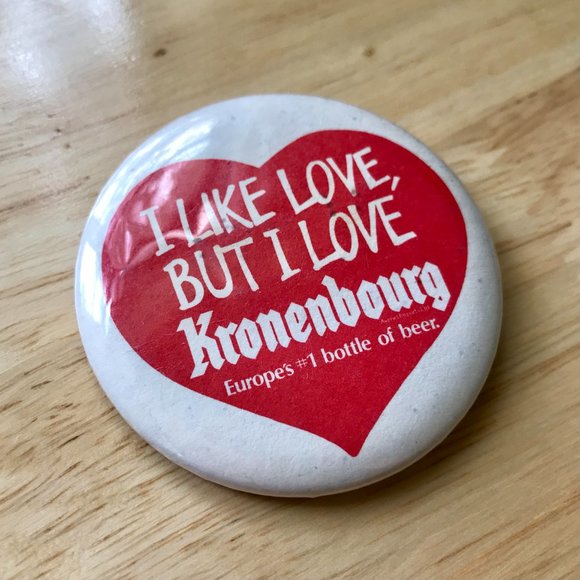 Vintage KRONENBOURG Beer ❤️ Pinback Button - Picture 2 of 4